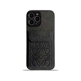 Luxury iPhone Case With Card Holder Black-LZP241448