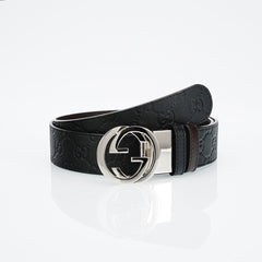 Reversible Leather Belt with Silver Buckle