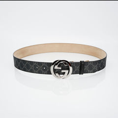GG Reversible Leather Belt with Silver Buckle