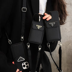 Luxury Crossbody Leather iPhone Case