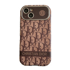Fashion White & Brown Color Leather iPhone Case