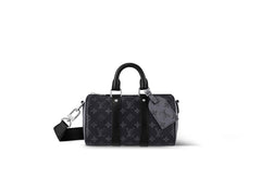 Monogram Style Boston Barrel Bag with Shoulder Strap