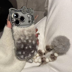 High - end Custom Light Luxury Diamond - inlaid Plush Phone Case
