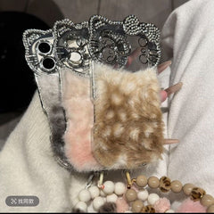 High - end Custom Light Luxury Diamond - inlaid Plush Phone Case