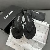 Fashion glitter rhinestone thong flat slides