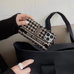 Fashion Houndstooth Wristband iPhone Case