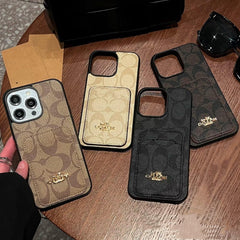 Classic Card Bag Leather iPhone Case