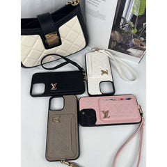 Luxury Four Colors Card Bag iPhone Case