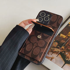 Classic iPhone Case With Wallet Dark Brown-HP240513