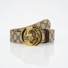 Reversible Leather Belt with Gold Buckle