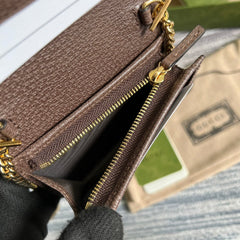 Ophidia Premium Card Case Wallet Supreme Canvas Beige For Women 4.3in/11cm 523155 96IWG 8745