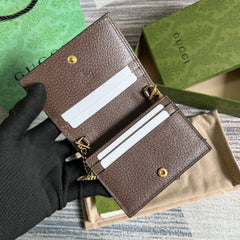 Ophidia Premium Card Case Wallet Supreme Canvas Beige For Women 4.3in/11cm 523155 96IWG 8745