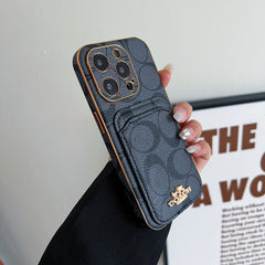 Classic iPhone Case With Card Holder Black -KB241651