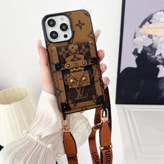 Luxury Brown Crossbody Chain iPhone Case