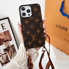 Luxury Brown Crossbody iPhone Case