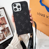 Luxury Black & White Crossbody iPhone Case