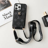 Luxury Black & White Crossbody Card Bag iPhone Case