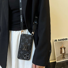 Luxury Card Bag Chain Black iPhone Case