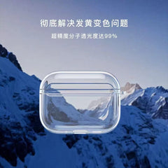 Transparent AirPods Case with Metal Hook