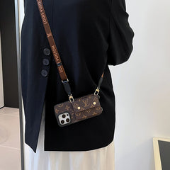 Luxury Card Bag Chain Brown iPhone Case