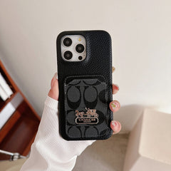 Classic Card Bag Leather iPhone Case