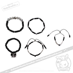 Black Anxiety Rabbit Stacking Friendship Bracelet