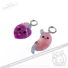 Bone Organ Izer Heart and Stomach Earrings