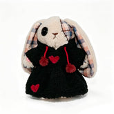 Fuzzy Black and Red Heart Hoodie Dress