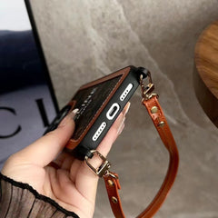 Black Celine iPhone Case With Strap-SZ231124