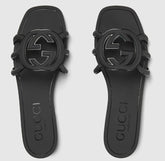Minimal Luxe Double G Logo Slides – Chic Everyday Flat Sandals