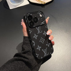 Premium Monogram Leather-Texture iPhone Case