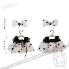 Mini Plush Outfit - Heart Polka Dot Dress