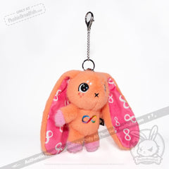 Orange Autism Rabbit Plush Keychain Accessory