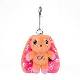 Orange Autism Rabbit Plush Keychain Accessory