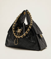 Small Handbag Grained Calfskin & Gold-Tone Metal Bag