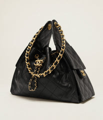 Small Handbag Grained Calfskin & Gold-Tone Metal Bag