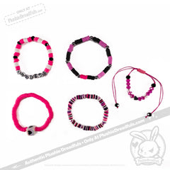 Pink Anxiety Rabbit Stacking Friendship Bracelet