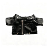 Plush Outfit - Black Leather Jacket