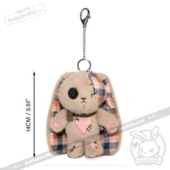 Plaid Love Rabbit Plush Keychain Accessory
