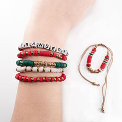 Strawberry Rabbit Stacking Friendship Bracelet Set