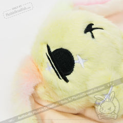 Yellow Anxiety Rabbit Plush Keychain Accessory