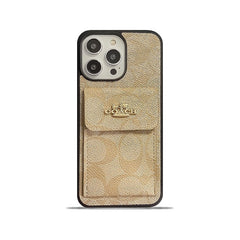 Classic iPhone Case With Card Holder Wallet Coffee -SZK240425