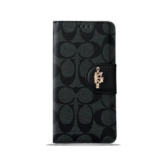 Classic iPhone Case Leather Flip Case with Card Holder Black