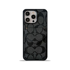Classic iPhone Case With Card Holder And Strap Light Black -SJ240513