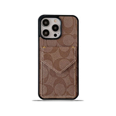 Classic iPhone Case With Card Holder And Strap Light Brown -SJ240513