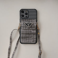 Luxury Weave Card Bag Crossbody iPhone Case