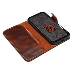Genuine Leather Flip Case for iPhone