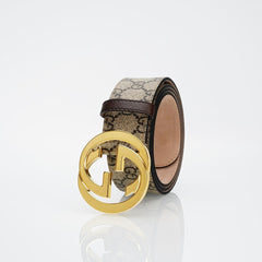 Reversible Leather Belt with Gold Buckle