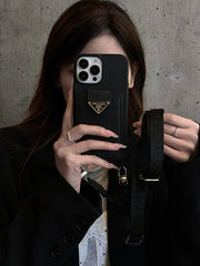 Luxury Crossbody Leather iPhone Case