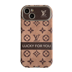 Luxury Brown & Black Classic Leather iPhone Case